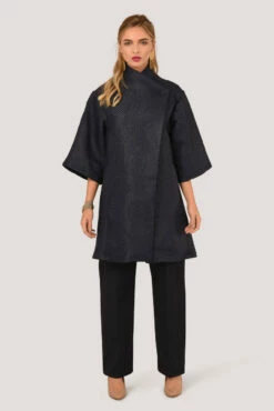 Closet London Navy Button Wrap Kimono Jacket