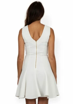 Closet London WhiteEmbellished Top Dress -Closet London Popular Shop j932 white back model 18863.1668615158