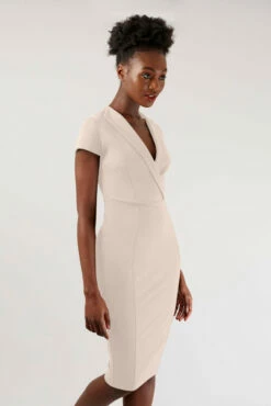 Closet London Cream Bodycon Collar Wrap Dress -Closet London Popular Shop jd4023 black 2 20609.1566140217.1280.1280 copy1 14347.1695286355