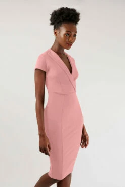 Closet London Blush PinkCollar Wrap Pencil Dress -Closet London Popular Shop jd4023 black 2 20609.1566140217.1280.1280 copy 62036.1653059309