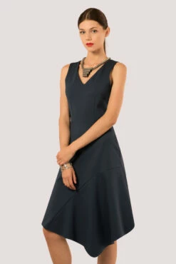 Closet London Navy Asymmetric Hem Dress -Closet London Popular Shop jd4438 dsc 9091 54306.1566144788