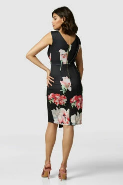 Closet London Black Sleeveless Wrap Floral Print Dress -Closet London Popular Shop jd7224 12 3491 80394.1633099838