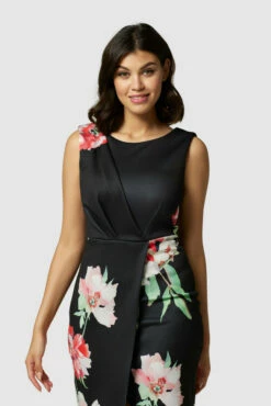 Closet London Black Sleeveless Wrap Floral Print Dress -Closet London Popular Shop jd7224 3497 63398.1637863227