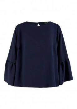 Closet Curves Navy Bell Sleeve Blouse -Closet London Popular Shop lXKlrLPw 89097.1662561951