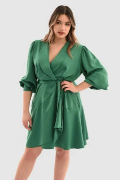 Closet London CurvesEmerald Wrap Tie Waist Dress -Closet London Popular Shop mjIO9sm4 29751.1650642771