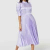 Closet London Lilac Purple Jacquard Pleated Midi Dress -Closet London Popular Shop oGYMWLsx 94020.1673530973