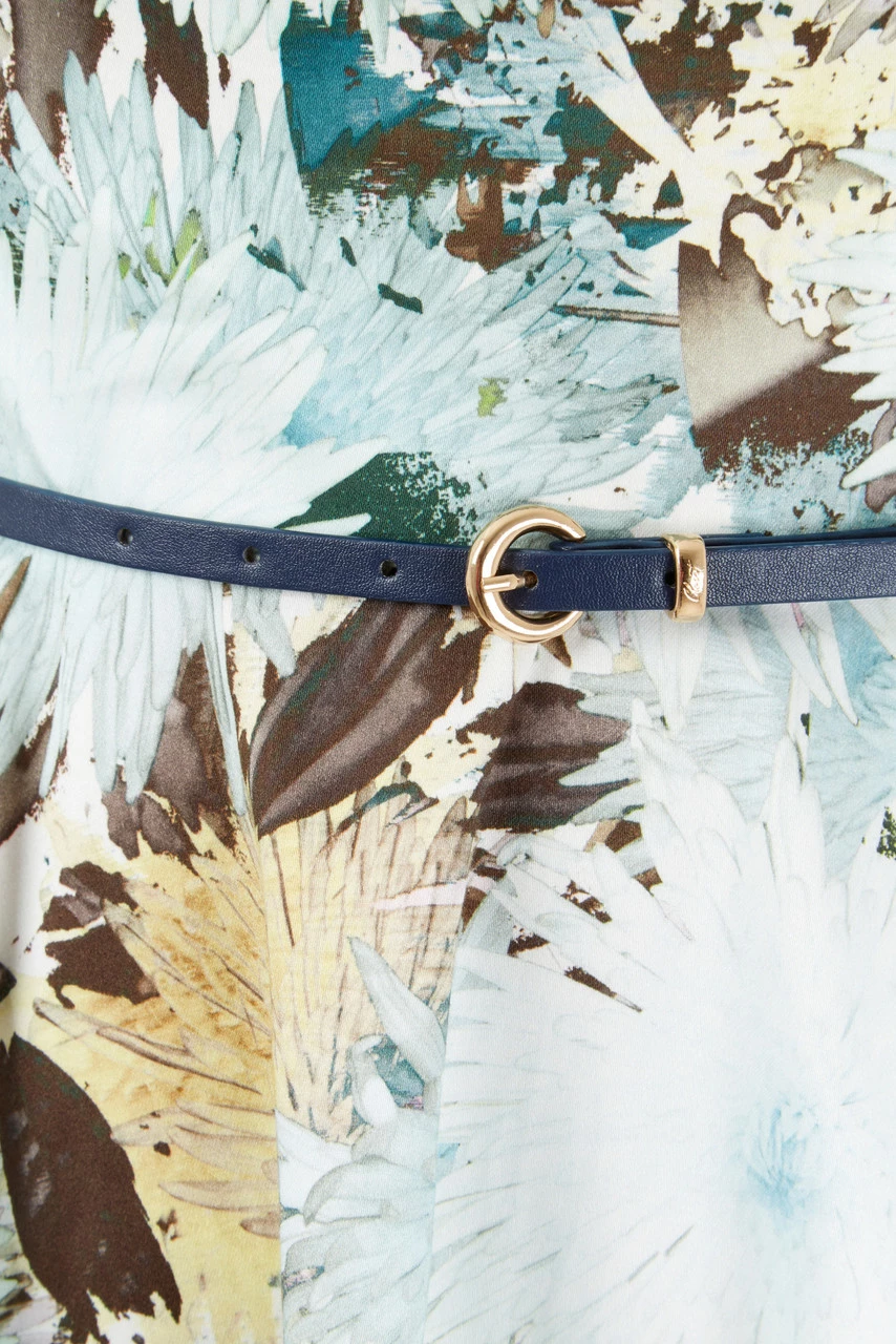 Closet Curves Light Floral Belted Skater Dress 5 Closet Curves Light Floral Belted Skater Dress - Image 3