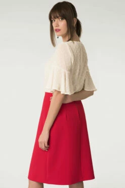 Closet London Red Asymmetric Frill Skirt -Closet London Popular Shop s3706 dsc 6226 1 92731.1567521014