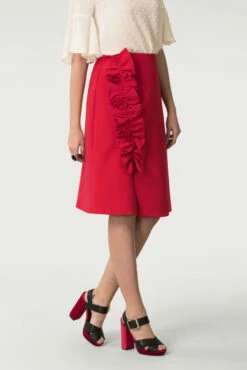 Closet London Red Asymmetric Frill Skirt -Closet London Popular Shop s3706 dsc 6229 1 00874.1673540314