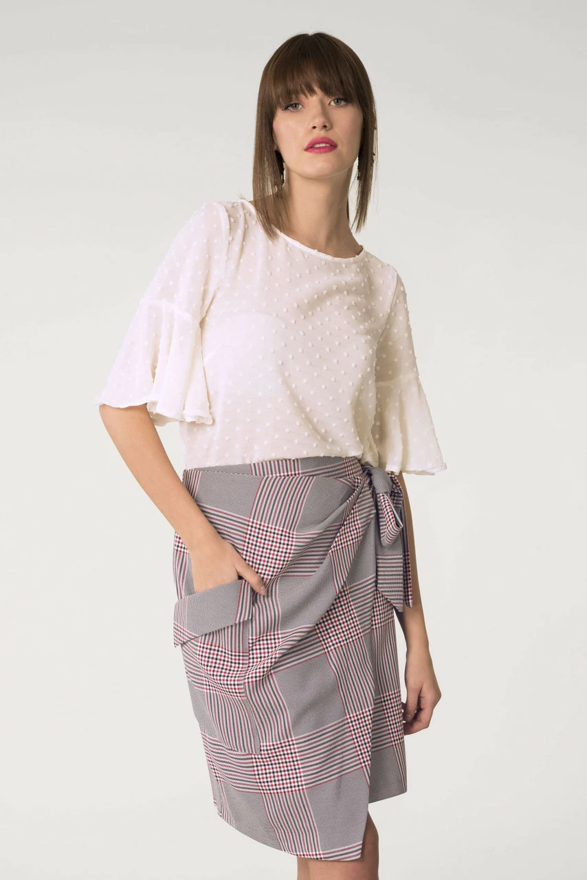Closet London Checked Tie Waist & Pocket Skirt 4 Closet London Checked Tie Waist & Pocket Skirt - Image 2