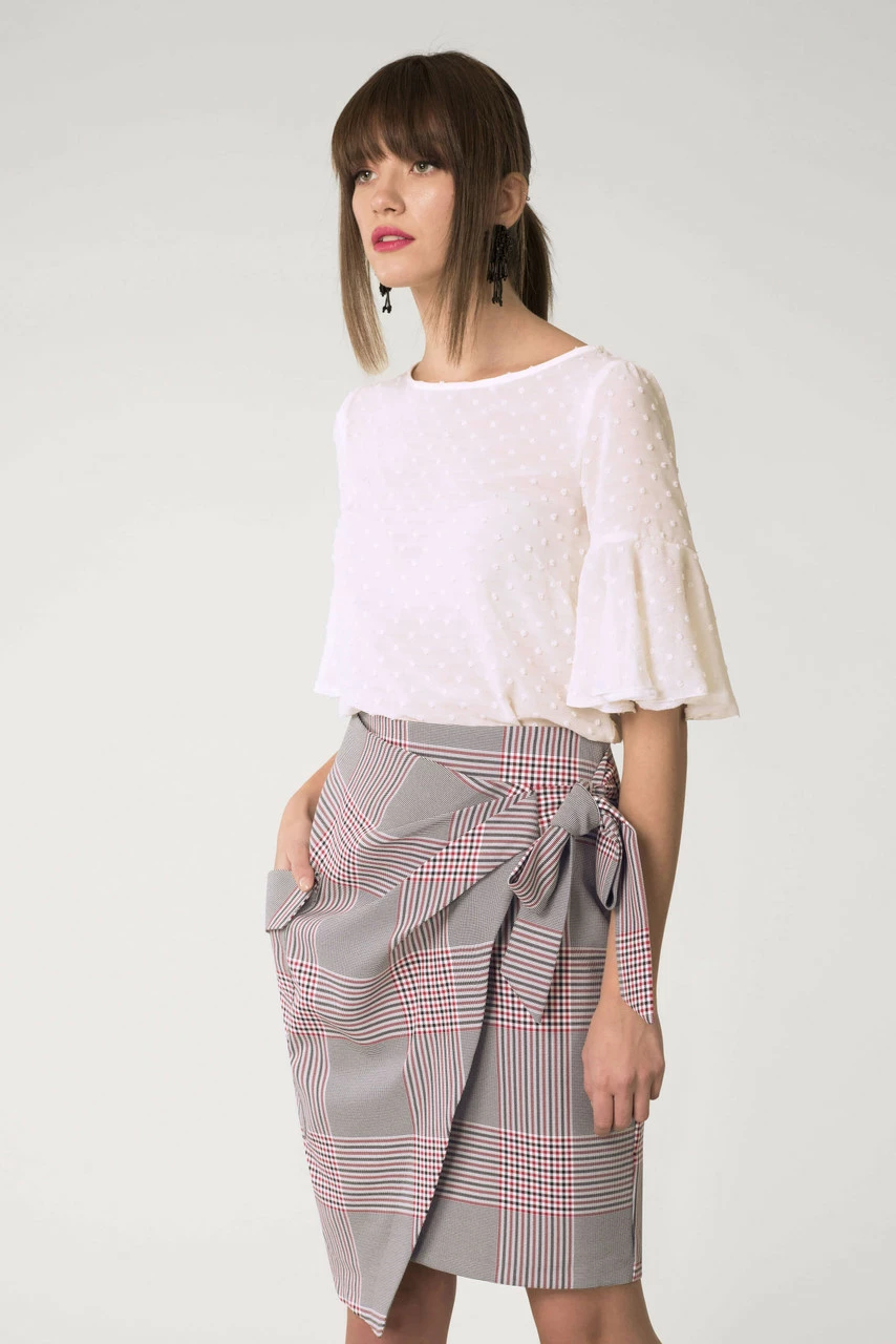 Closet London Checked Tie Waist & Pocket Skirt 5 Closet London Checked Tie Waist & Pocket Skirt - Image 3