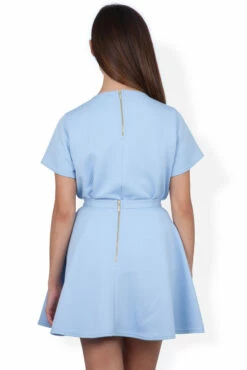 Closet London Pale Blue Panel Skirt -Closet London Popular Shop s786 blue back model 1 21322.1605014675