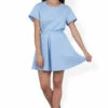 Closet London Pale Blue Panel Skirt -Closet London Popular Shop s786 blue front full model 1 05995.1633089931