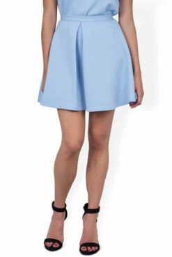 Closet London Pale Blue Panel Skirt -Closet London Popular Shop s786 blue front model 1 99089.1605014672