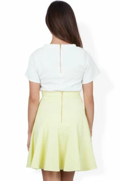 CLOSET Flare Panel Waffle Skirt -Closet London Popular Shop s795 lime back model 15715.1619108138
