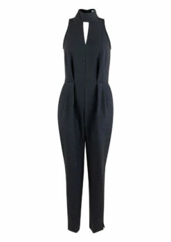 Closet London High Collar Black Metallic Jumpsuit 8 Closet London High Collar Black Metallic Jumpsuit -Closet London Popular Shop t2804 blue 6 38247.1620230611