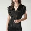 Closet London Black Satin Open Shoulder Wrap Jumpsuit