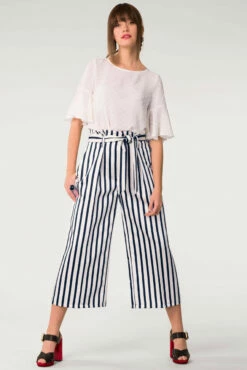 Closet London Stripes Bow Tie Straight Leg Trouser -Closet London Popular Shop t3636 dsc 6246 4 32807.1567335899