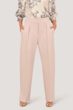 Pink Side Vent Straight Leg Trousers
