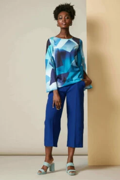 Closet London Blue Cropped Leg Trousers