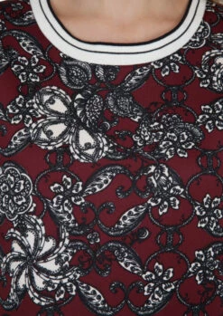 Closet London Maroon Floral Swirl Scuba Top -Closet London Popular Shop y2reidmA 93074.1635417701
